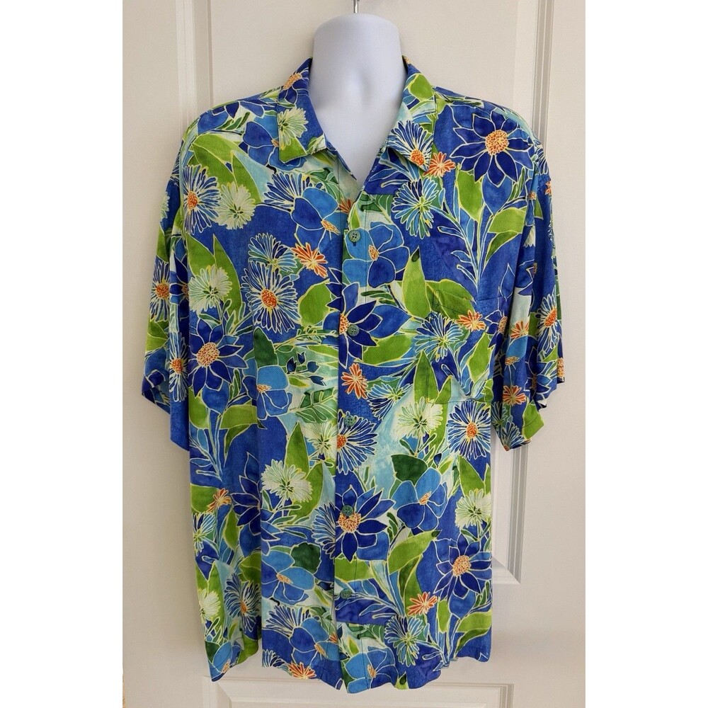 Jams World Men’s Hawaiian Aloha Shirt, XXL, “Bluebell”, Excellent Cond.